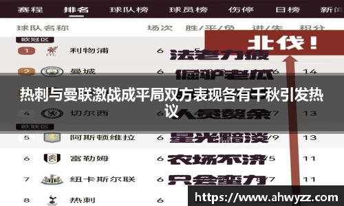 热刺与曼联激战成平局双方表现各有千秋引发热议